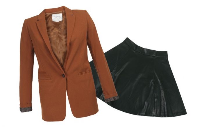 Švarkas 109 Lt/31,57 Eur, sijonas 75,90 Lt/21,98 Eur, PULL&BEAR