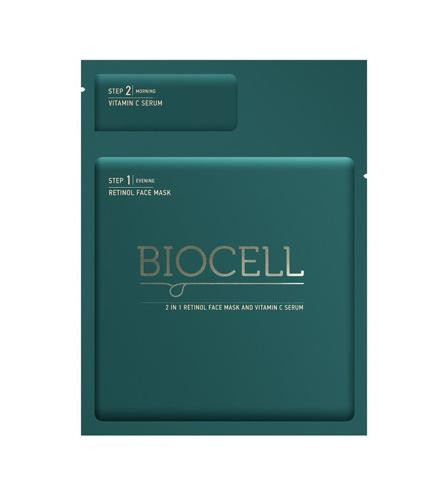 „Biocell 2 IN 1“ retinolio veido kaukė ir vitamino C serumas