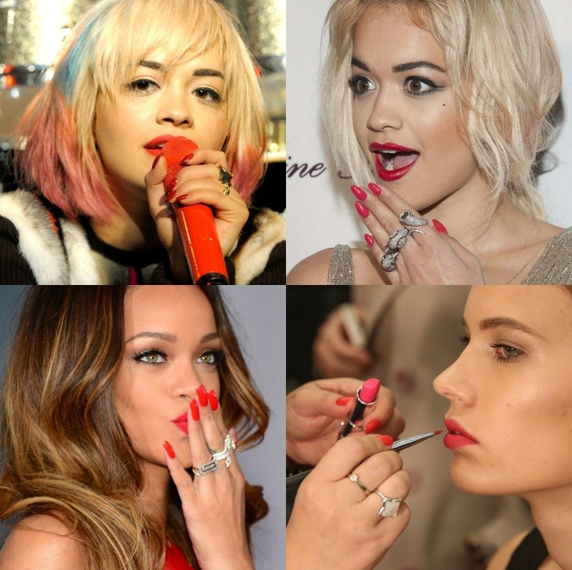 Žvaigždės, kurios nagus derina prie lūpų: Rita Ora bei Rihanna, tokį derinį siūlo ir mados namai 
